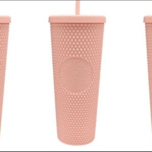 starbucks matte pink studded tumbler